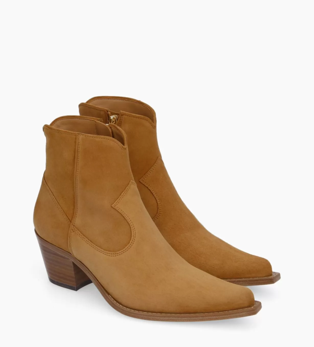 FREE LANCE Paris Bottine western zippée à talon - Sadie 50 - Cuir velours -* Boots - Bottines | Boots - Bottines